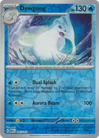 Dewgong - 087/165 - Uncommon Reverse Holo (Español)