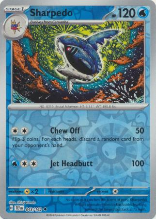 Sharpedo - 043/162 - Uncommon Reverse Holo (Español)