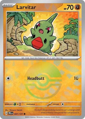 Larvitar - 047/131 - Common Pokeball Reverse Holo - Light Played