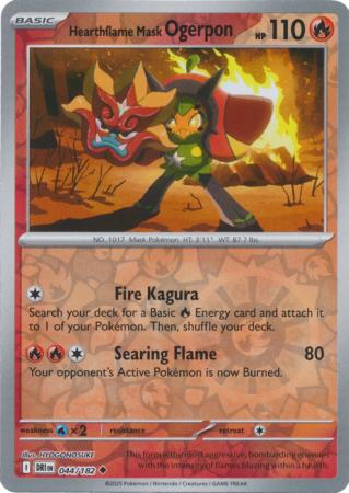 Hearthflame Mask Ogerpon - 044/182 - Uncommon Reverse Holo (Español)