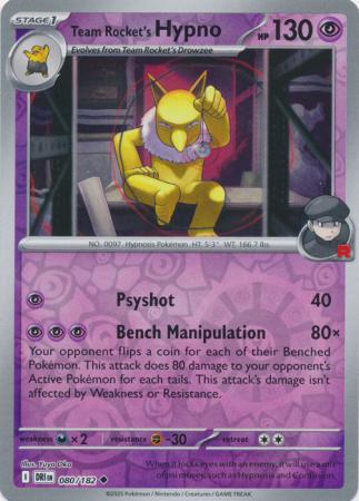 Team Rocket's Hypno - 080/182 - Uncommon Reverse Holo (Español)