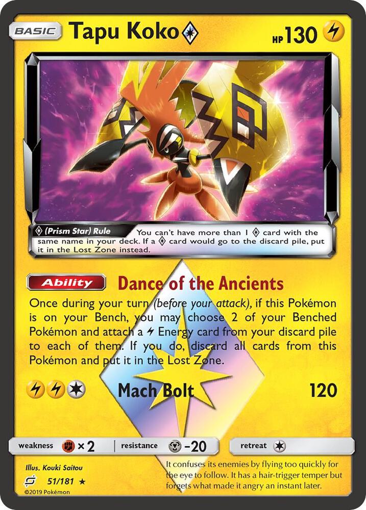 Tapu Koko ◇ - 51/181 - Rare Prism Star (Inglés Foil LP)