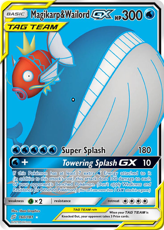 Magikarp & Wailord-GX - 160/181 - Rare Ultra (Español Foil NM)