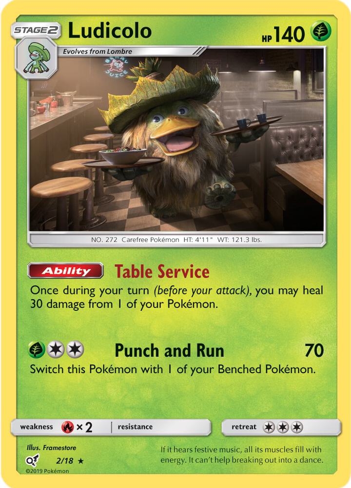 Ludicolo - 2/18 - Rare (Inglés Foil LP)