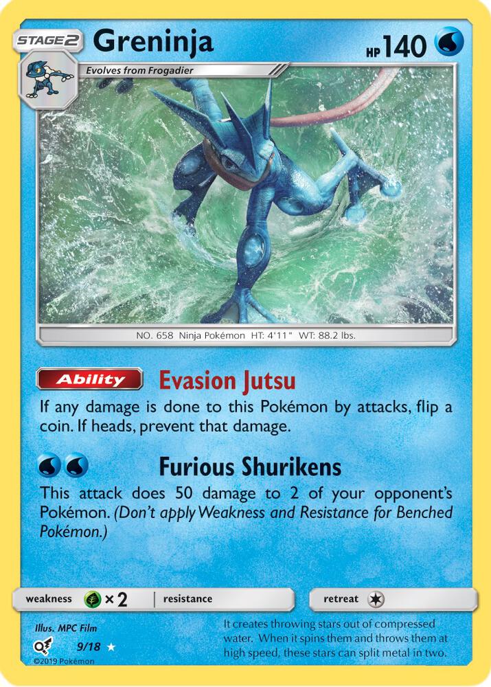 Greninja - 9/18 - Rare Ultra (Inglés Foil NM)
