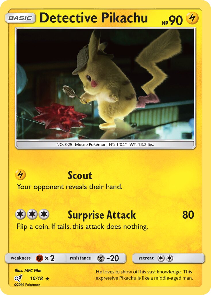 Detective Pikachu - 10/18 - Rare (Inglés Foil NM)