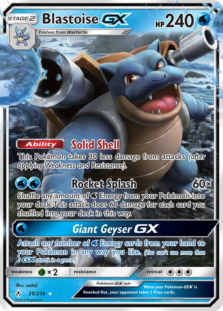 Blastoise-GX - 35/214 - Rare Holo GX (Inglés Foil NM)