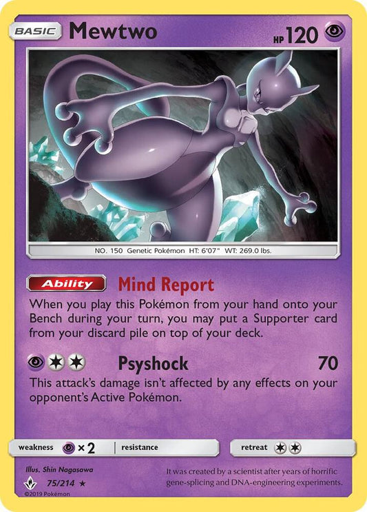 Mewtwo - 75/214 - Rare (Español NM)