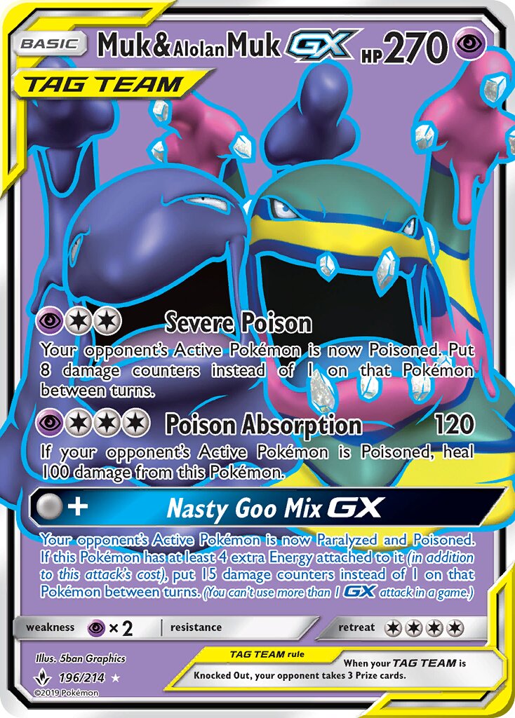 Muk & Alolan Muk-GX - 196/214 - Rare Ultra (Inglés Foil NM)
