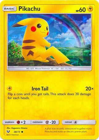 Pikachu - 28/73 (Cracked Ice Holo) - 028/073 - Common (Inglés Foil LP)