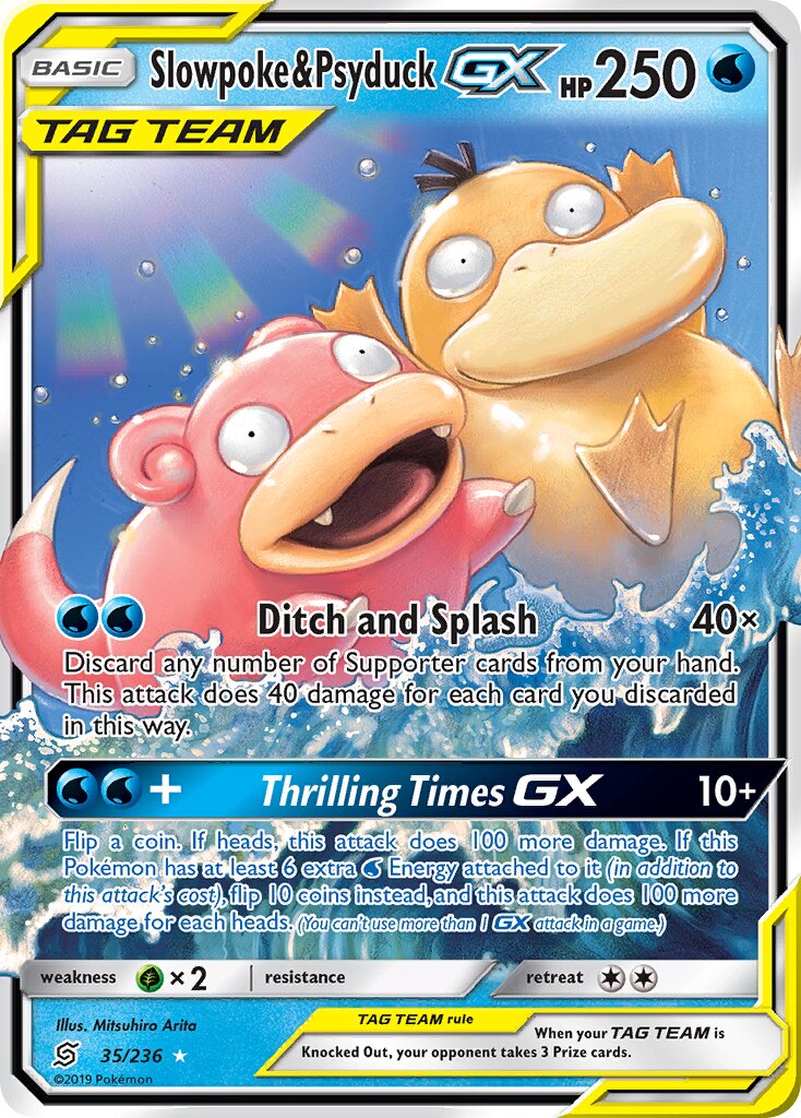 Slowpoke & Psyduck-GX - 35/236 - Rare Holo GX (Español Foil MP)