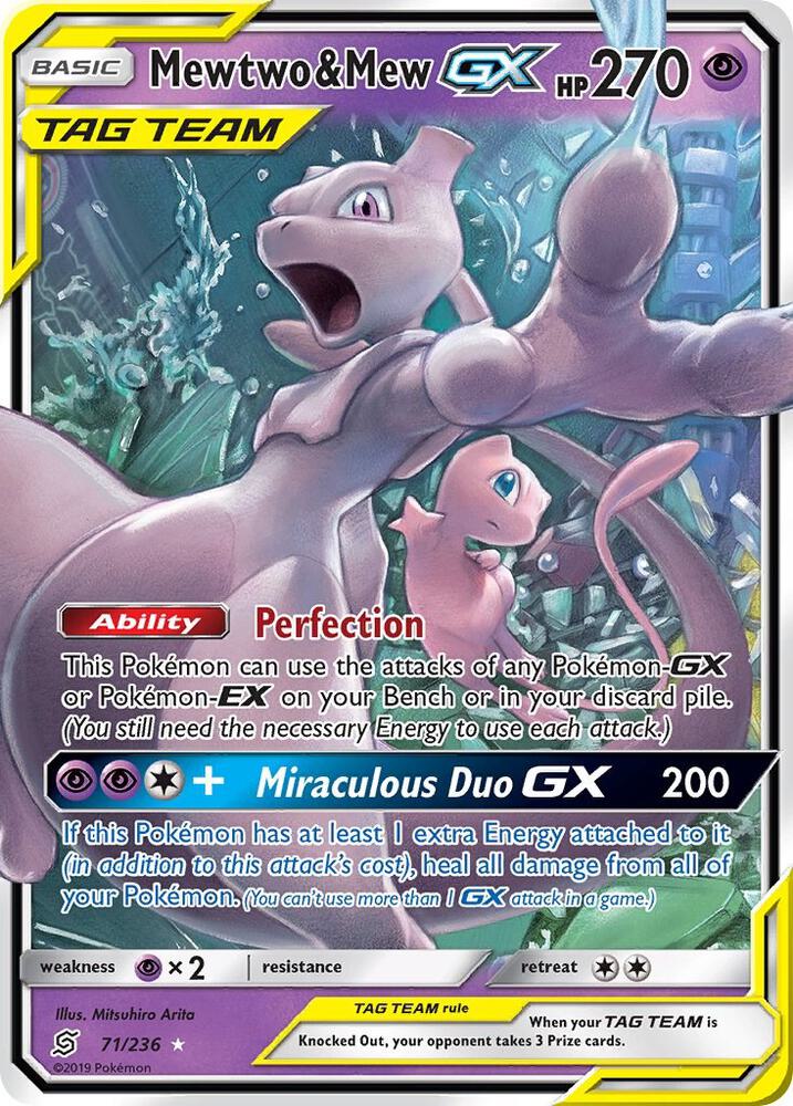Mewtwo & Mew-GX - 71/236 - Rare Holo GX (Inglés Foil NM)