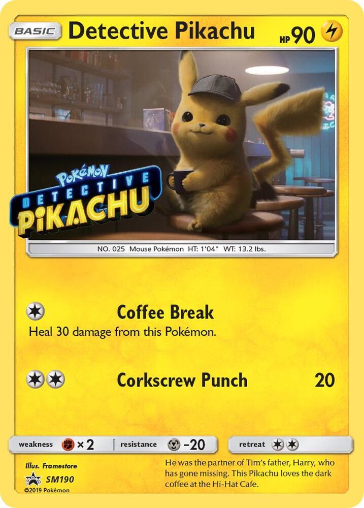 Detective Pikachu - SM190 (Stamped) - SM190 - Promo (Inglés Foil NM)
