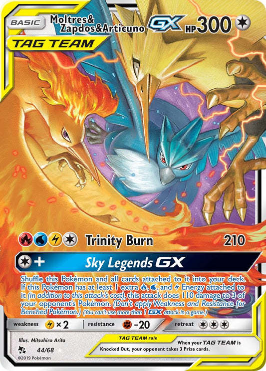 Moltres & Zapdos & Articuno-GX - 44/68 - Rare Holo GX (Inglés Foil NM)