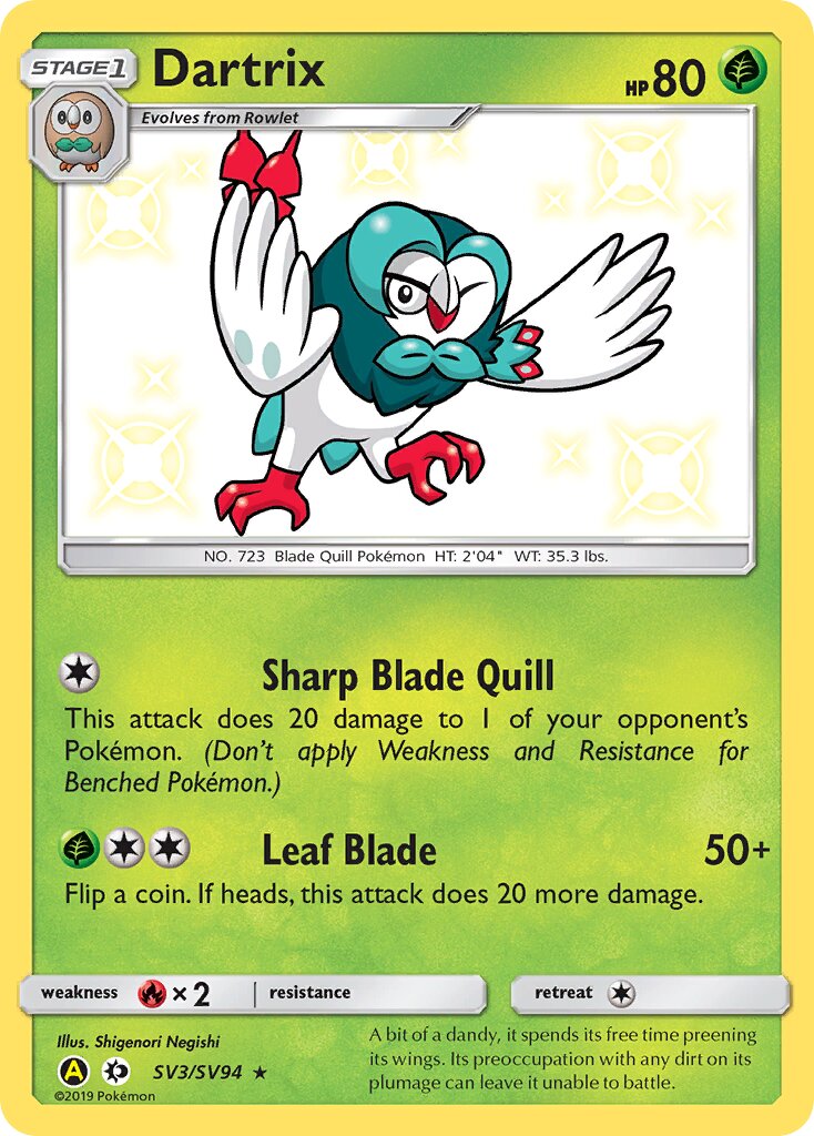 Dartrix - SV3/SV94 - Rare Shiny (Inglés Foil NM)