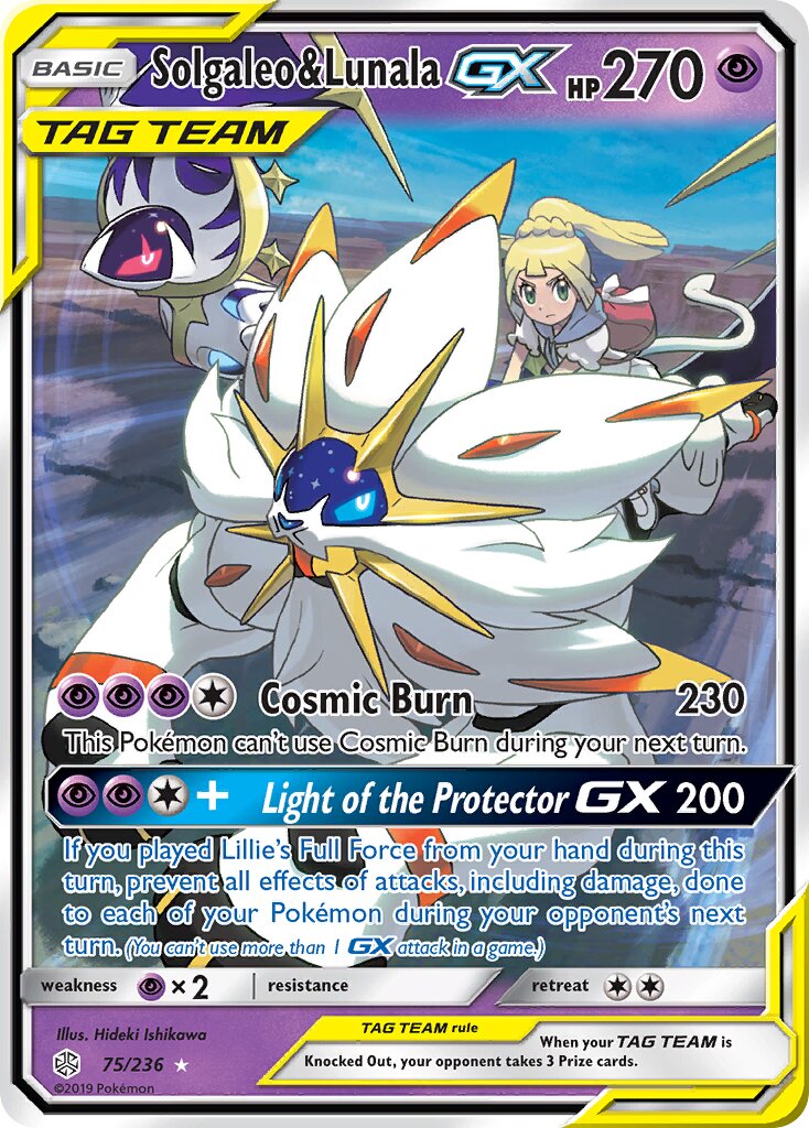 Solgaleo & Lunala-GX - 75/236 - Rare Holo GX (Inglés Foil NM)