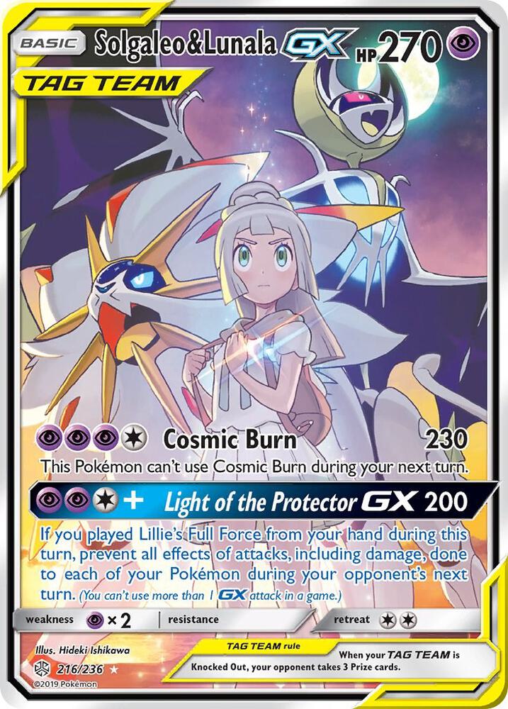 Solgaleo & Lunala-GX - 216/236 - Rare Ultra (Español Foil NM)