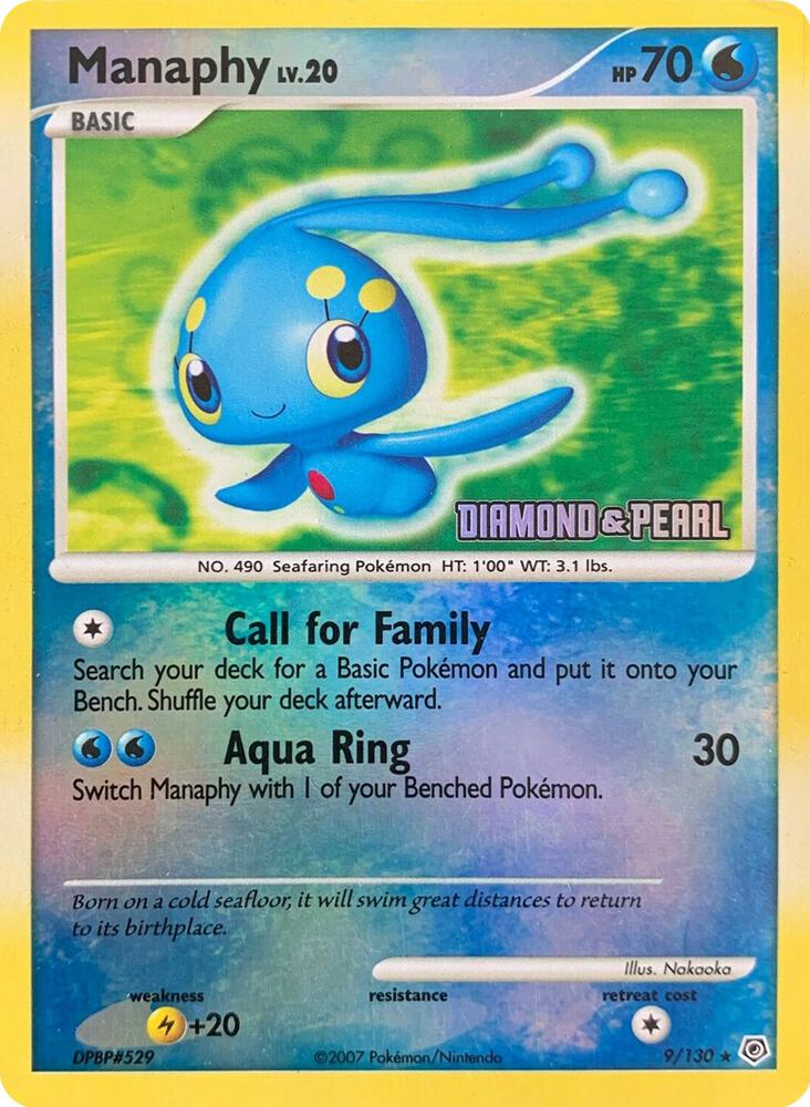 Manaphy - 9/130 [Diamond & Pearl] - 009/130 - Promo (Inglés Reverse Holo LP)