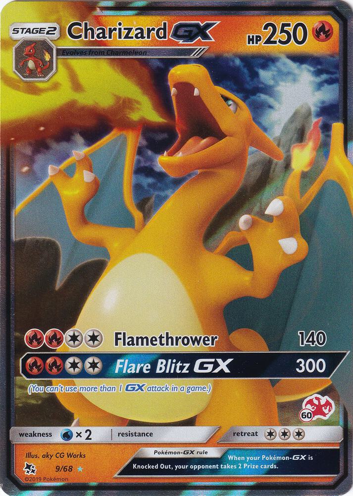 Charizard GX - 9/68 (#60 Charizard Stamped) - 009/068 - Promo (Inglés Foil NM)