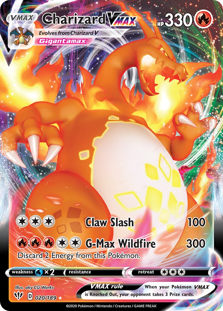 Charizard VMAX - 020/189 - Holo Rare VMAX (Inglés Foil NM)