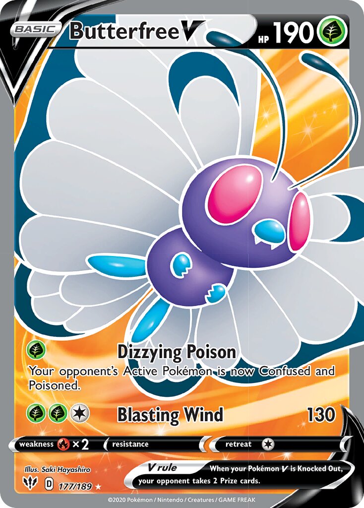 Butterfree V - 177/189 - Rare Ultra (Inglés Foil NM)