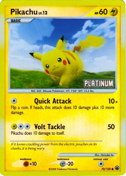 Pikachu - 70/100 [Platinum] - 070/100 - Promo (Español Reverse Holo MP)