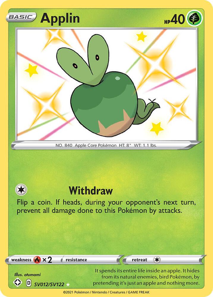 Applin - SV012/SV122 - Rare Shiny (Inglés Foil NM)