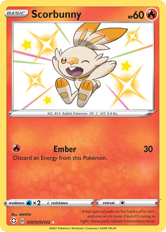Scorbunny - SV015/SV122 - Rare Shiny (Inglés Foil NM)