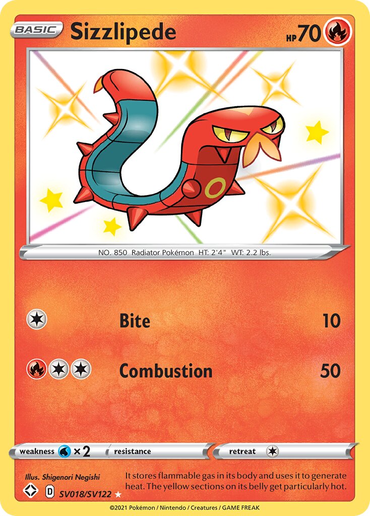 Sizzlipede - SV018/SV122 - Rare Shiny (Inglés Foil NM)