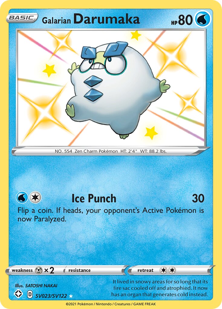Galarian Darumaka - SV023/SV122 - Rare Shiny (Inglés Foil LP)