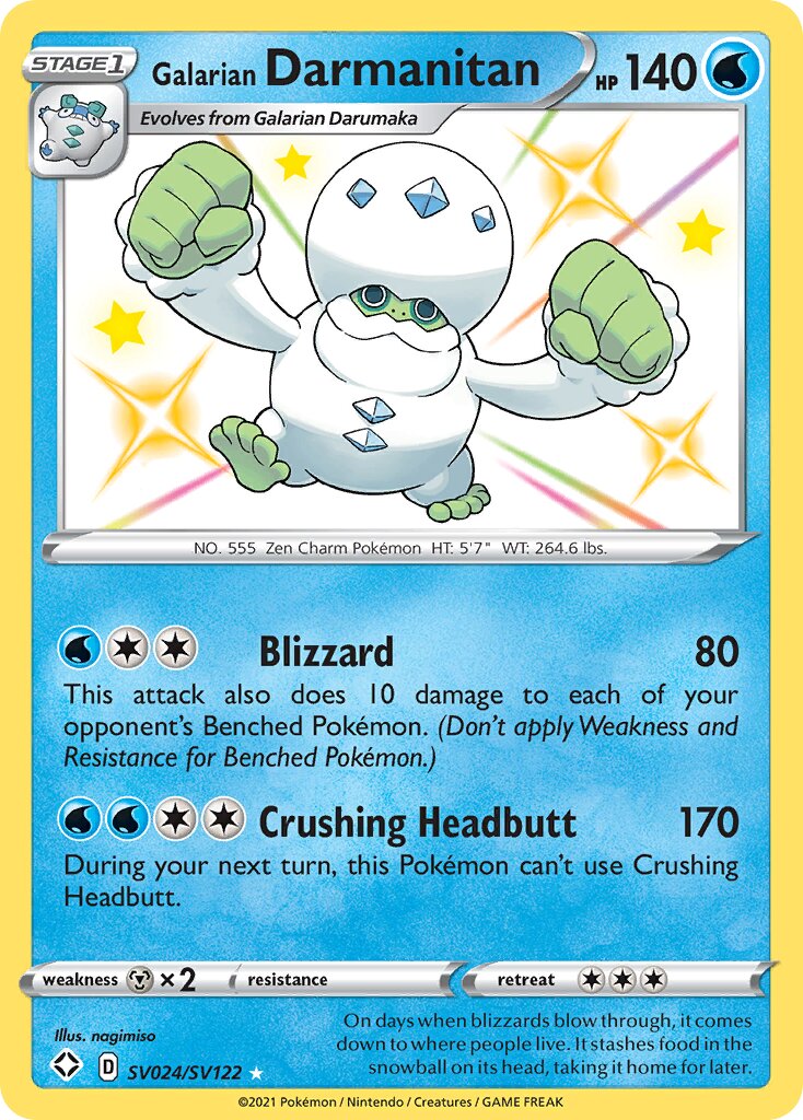 Galarian Darmanitan - SV024/SV122 - Rare Shiny (Inglés Foil NM)