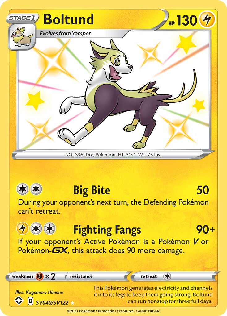 Boltund - SV040/SV122 - Rare Shiny (Inglés Foil NM)