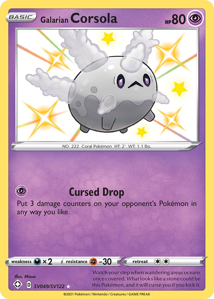 Galarian Corsola - SV049/SV122 - Rare Shiny (Español Foil NM)