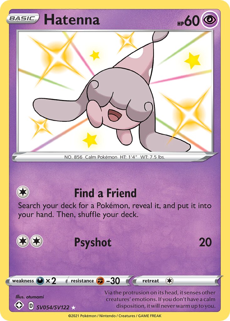 Hatenna - SV054/SV122 - Rare Shiny (Inglés Foil NM)