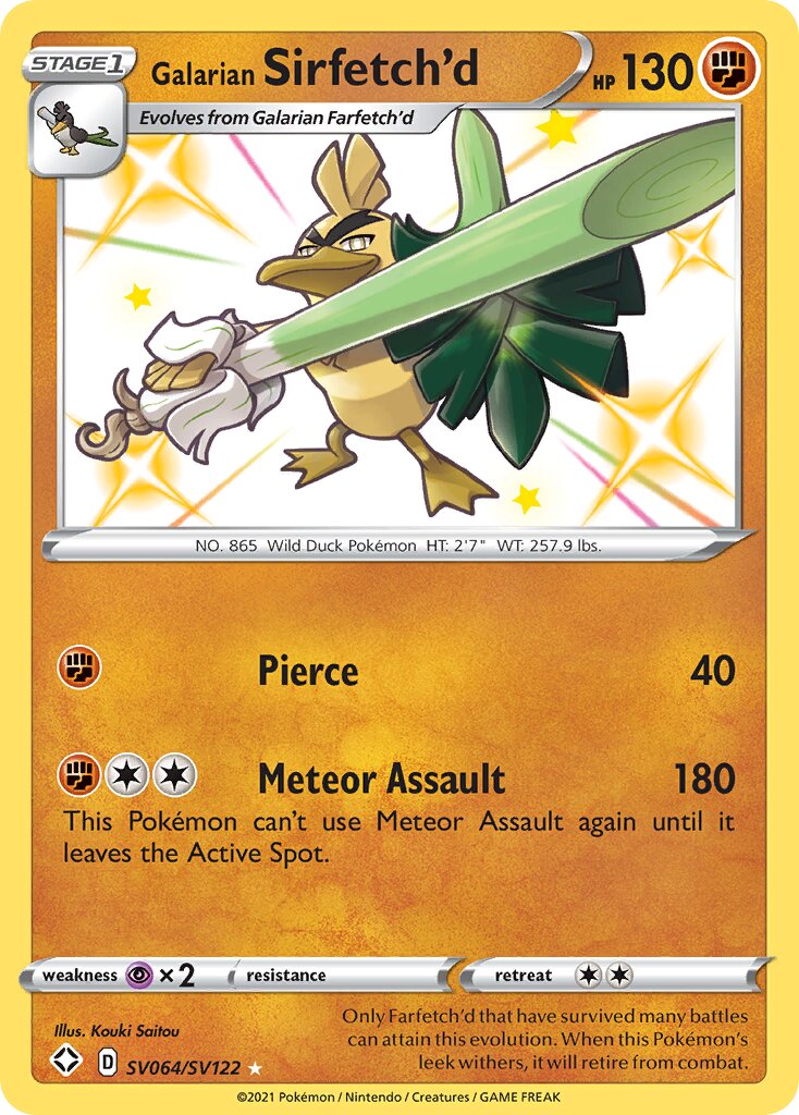 Galarian Sirfetch'd - SV064/SV122 - Rare Shiny (Inglés Foil NM)