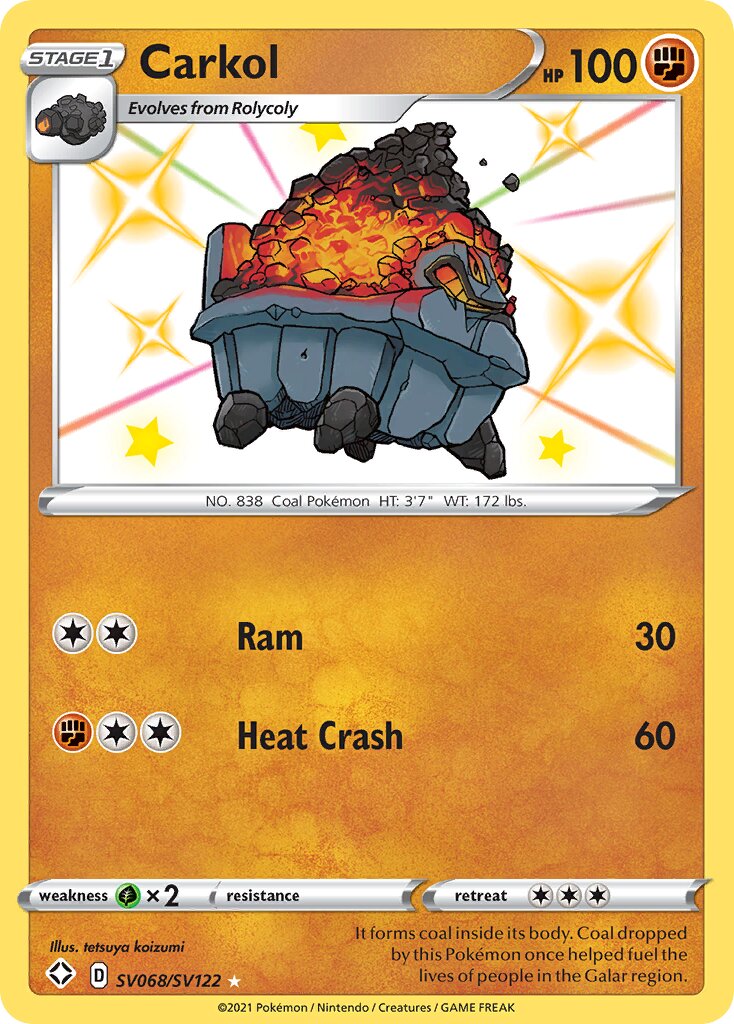 Carkol - SV068/SV122 - Rare Shiny (Inglés Foil NM)