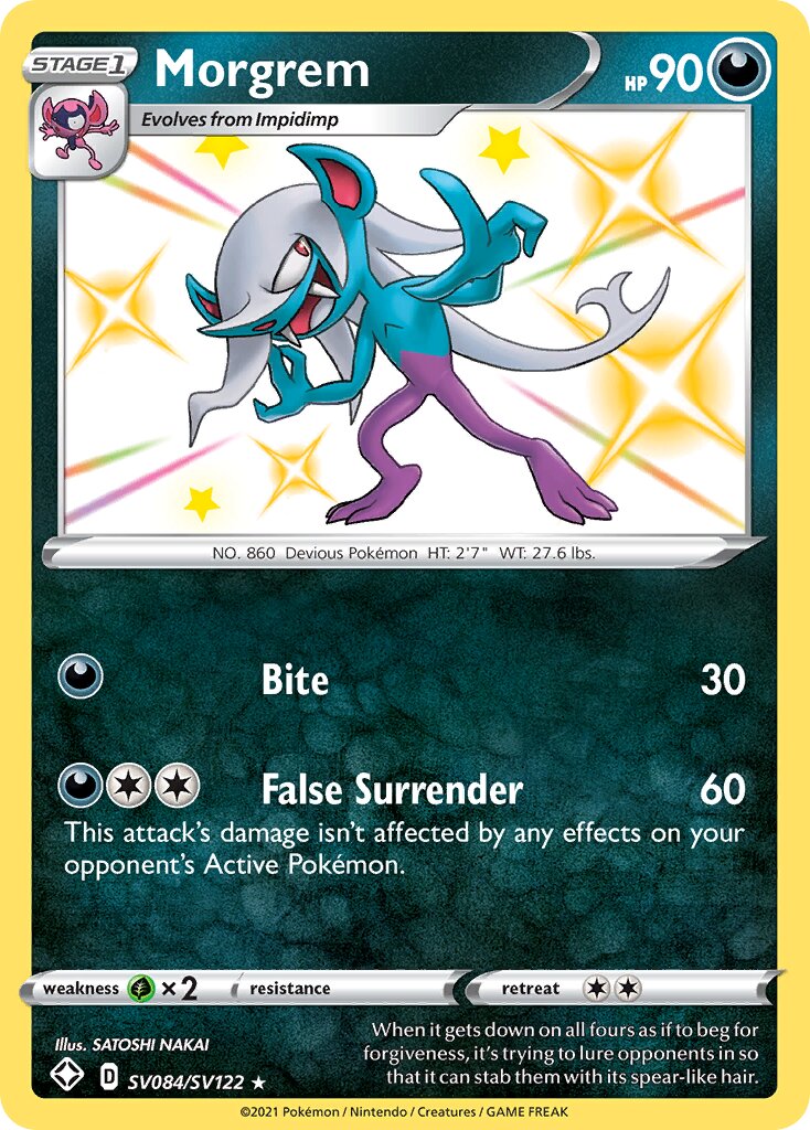 Morgrem - SV084/SV122 - Rare Shiny (Inglés Foil NM)