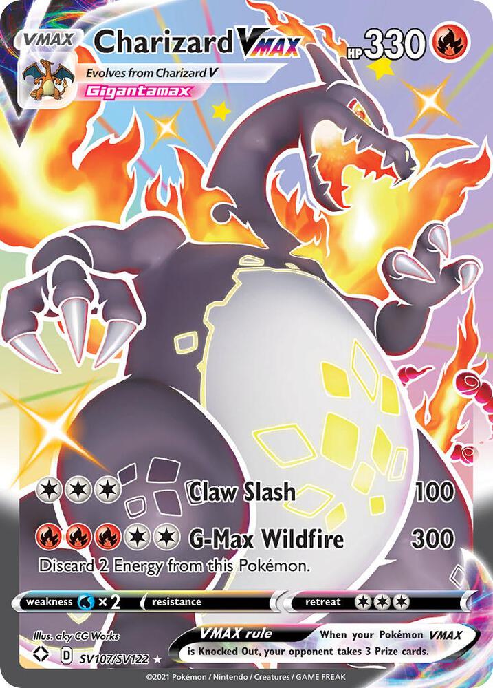 Charizard VMAX - SV107/SV122 - Shiny Rare VMAX (Inglés Foil NM)
