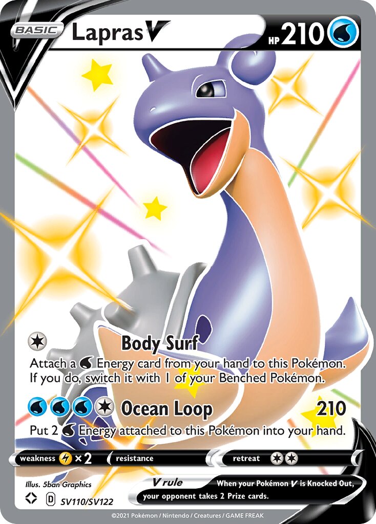 Lapras V - SV110/SV122 - Shiny Rare V (Inglés Foil NM)