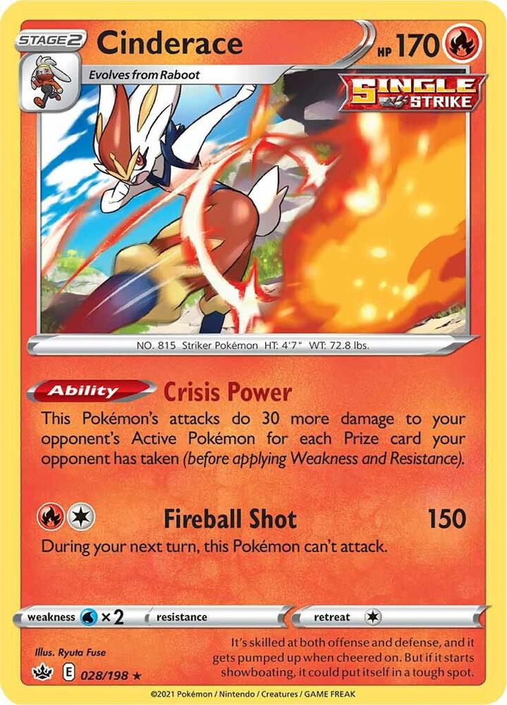 Cinderace - 028/198 - Rare Holo (Inglés Foil NM)
