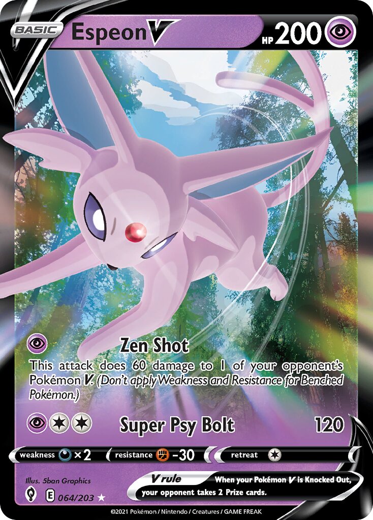 Espeon V - 064/203 - Holo Rare V (Inglés Foil NM)