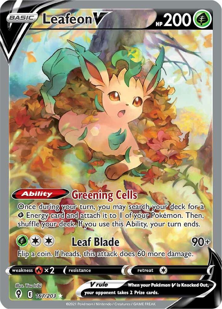 Leafeon V - 167/203 - Rare Ultra (Inglés Foil NM)