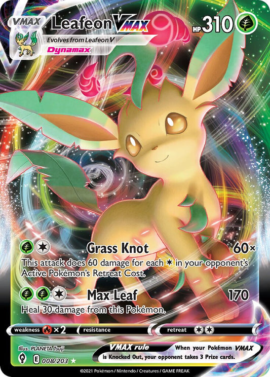Leafeon VMAX - 008/203 - Holo Rare VMAX (Inglés Foil NM)