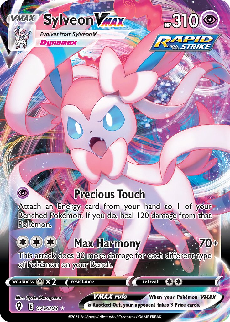 Sylveon VMAX - 075/203 - Holo Rare VMAX (Inglés Foil LP)
