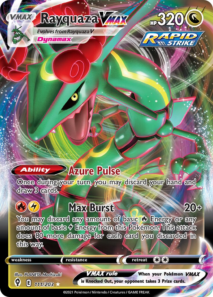 Rayquaza VMAX - 111/203 - Holo Rare VMAX (Inglés Foil NM)