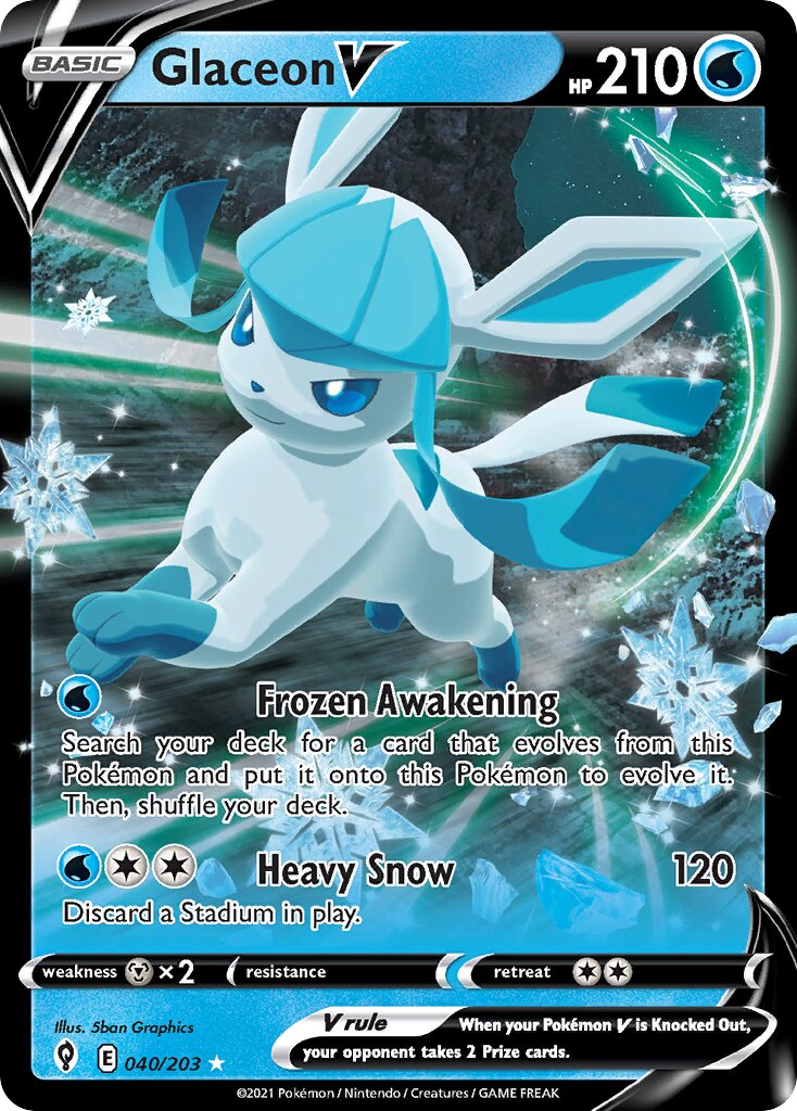 Glaceon V - 040/203 - Holo Rare V (Inglés Foil NM)