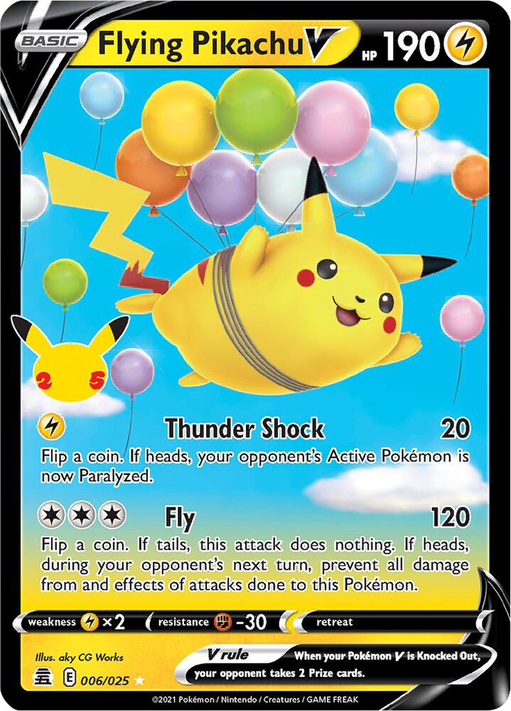 Flying Pikachu V - 006/025 - Holo Rare V (Inglés Foil NM)