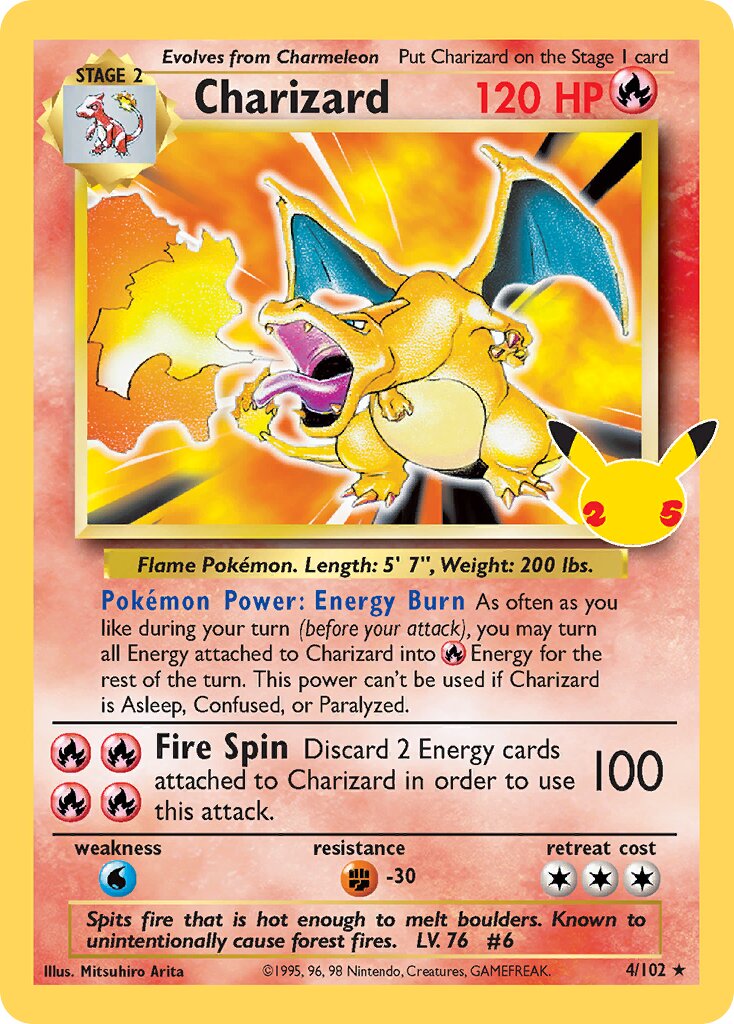 Charizard - 4/102 - Classic Collection (Inglés Foil NM)