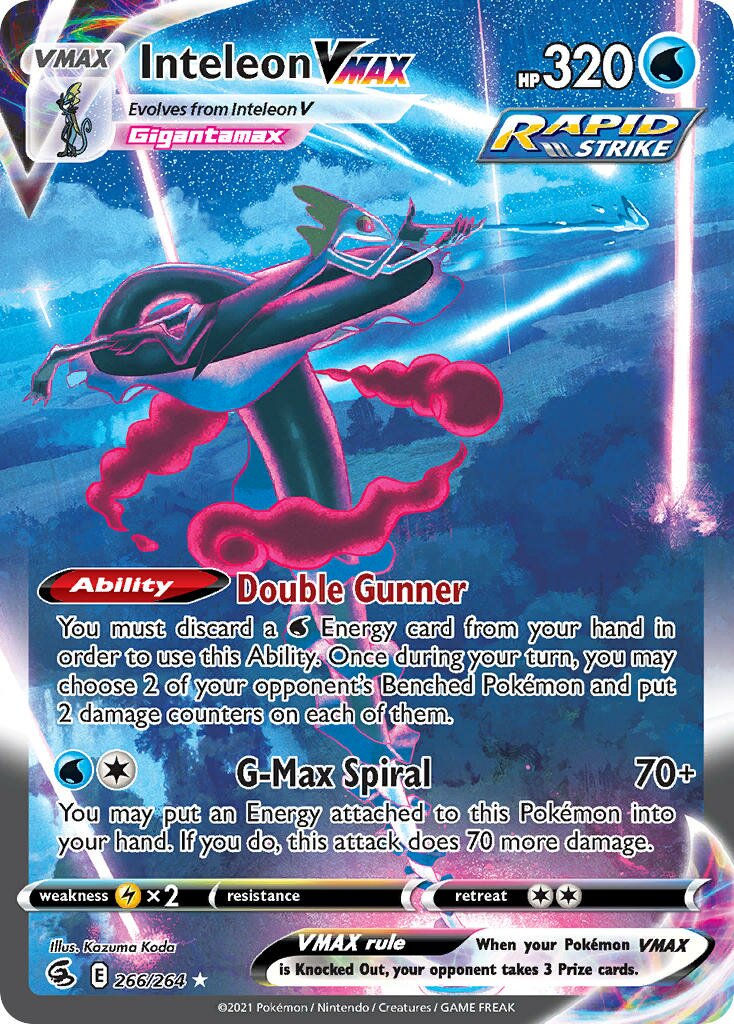 Inteleon VMAX - 266/264 - Rare Rainbow (Inglés Foil NM)