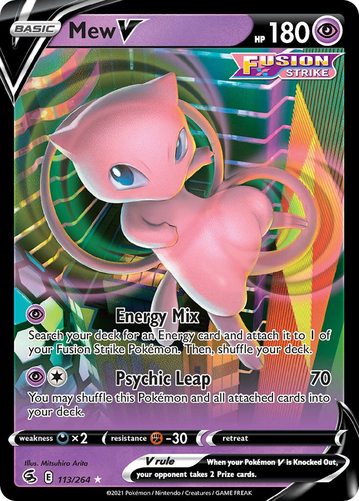 Mew V - 113/264 - Holo Rare V (Español Foil LP)